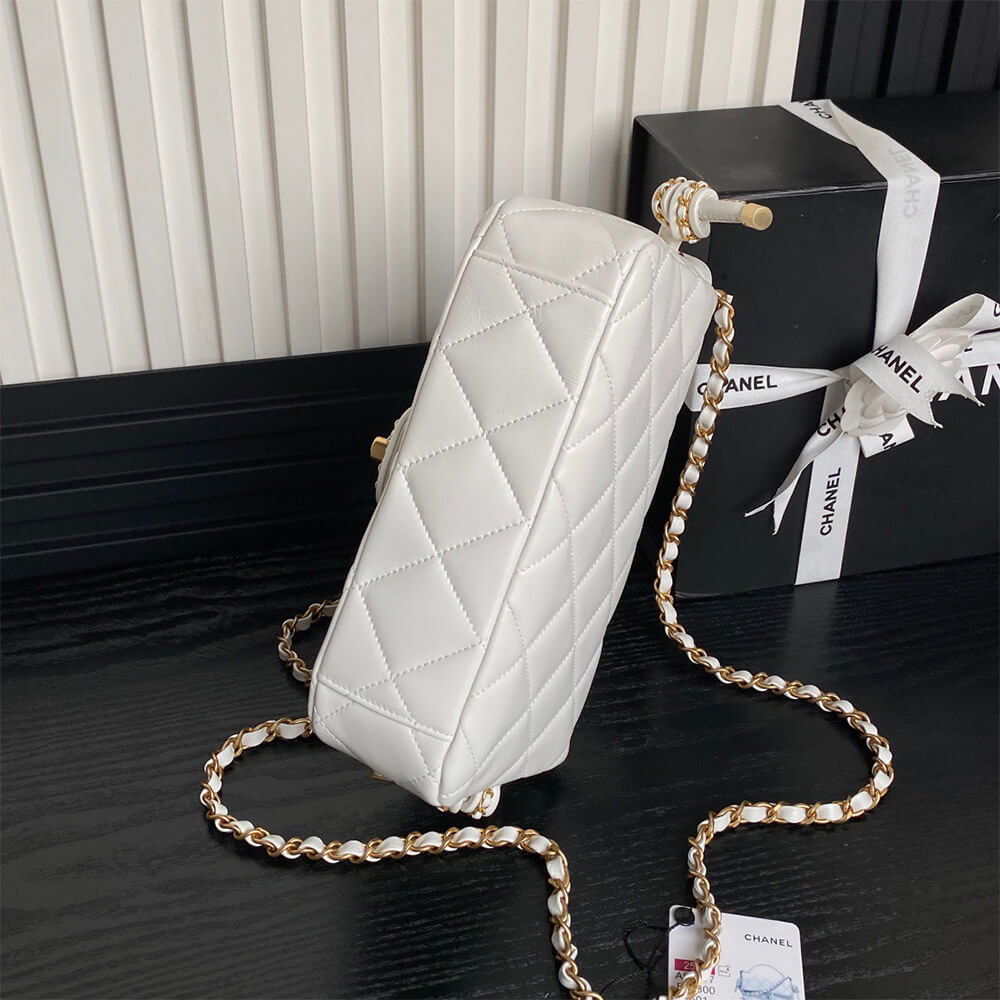 Ch*el flap bag with top handle(high-end grade)