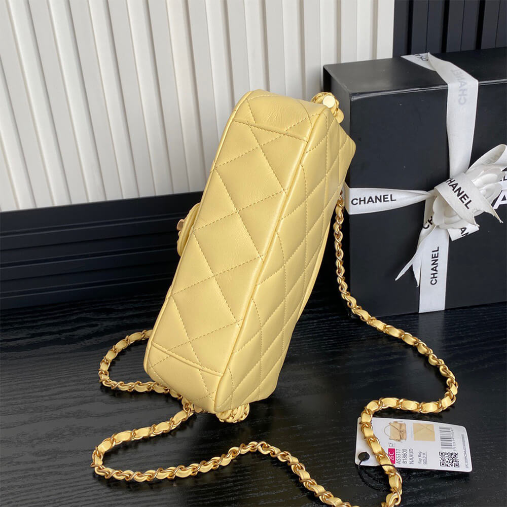 Ch*el flap bag with top handle(high-end grade)