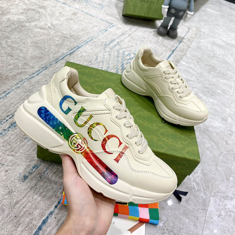 rhyton sneaker with G*u*i print