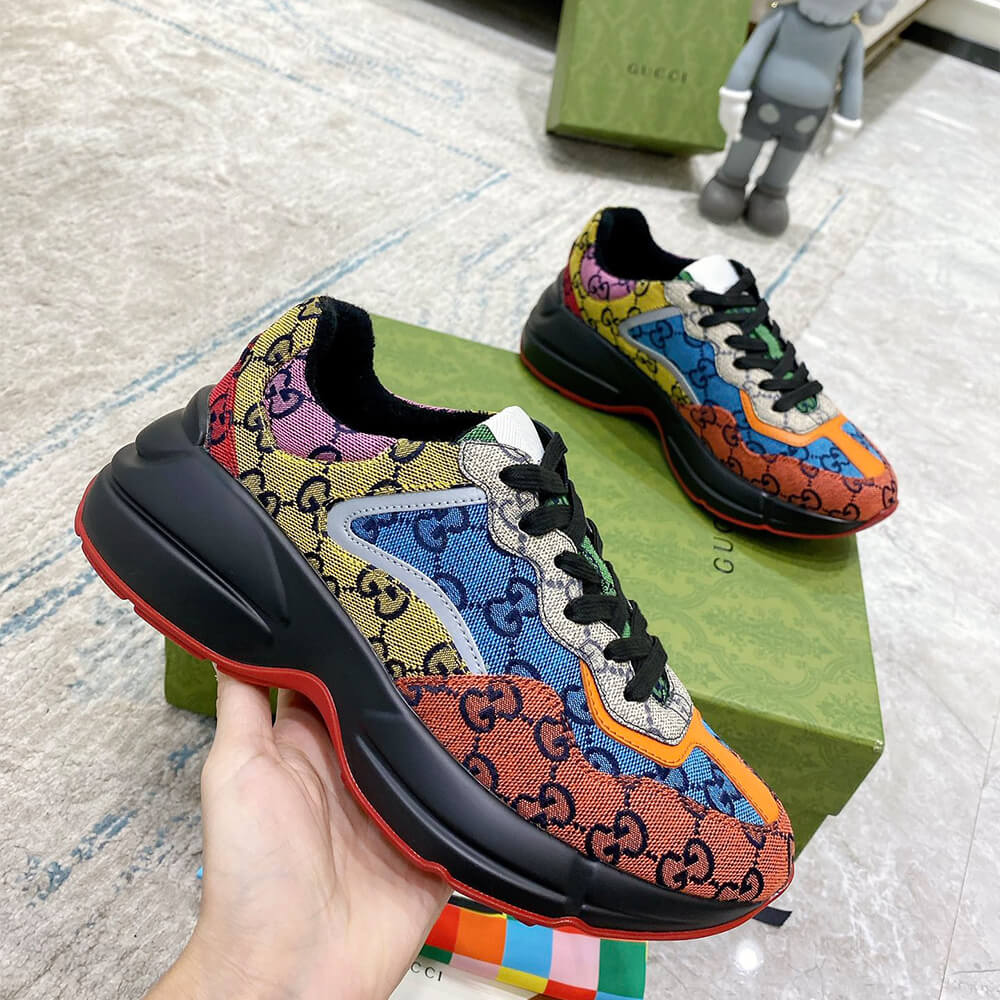 g*u*i multicolor gg S*p*e rhyton sneaker