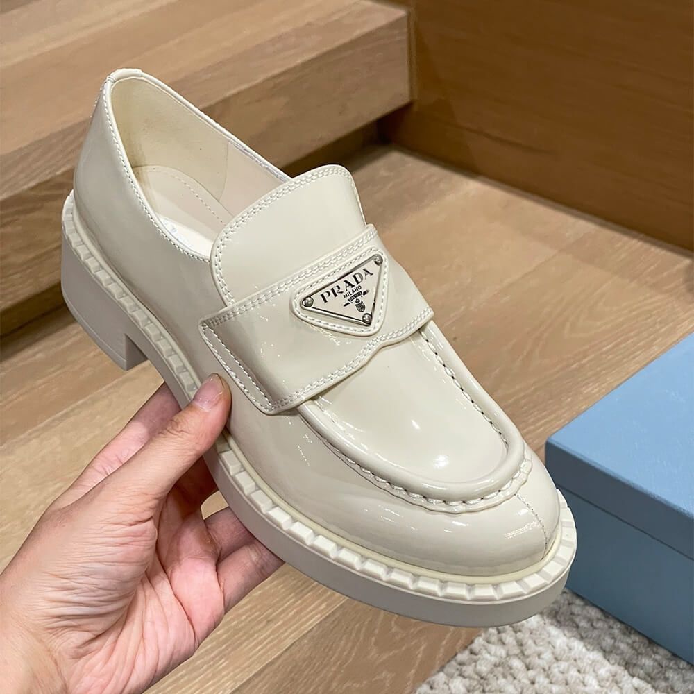Pra*a chocolate brushed leather loafers