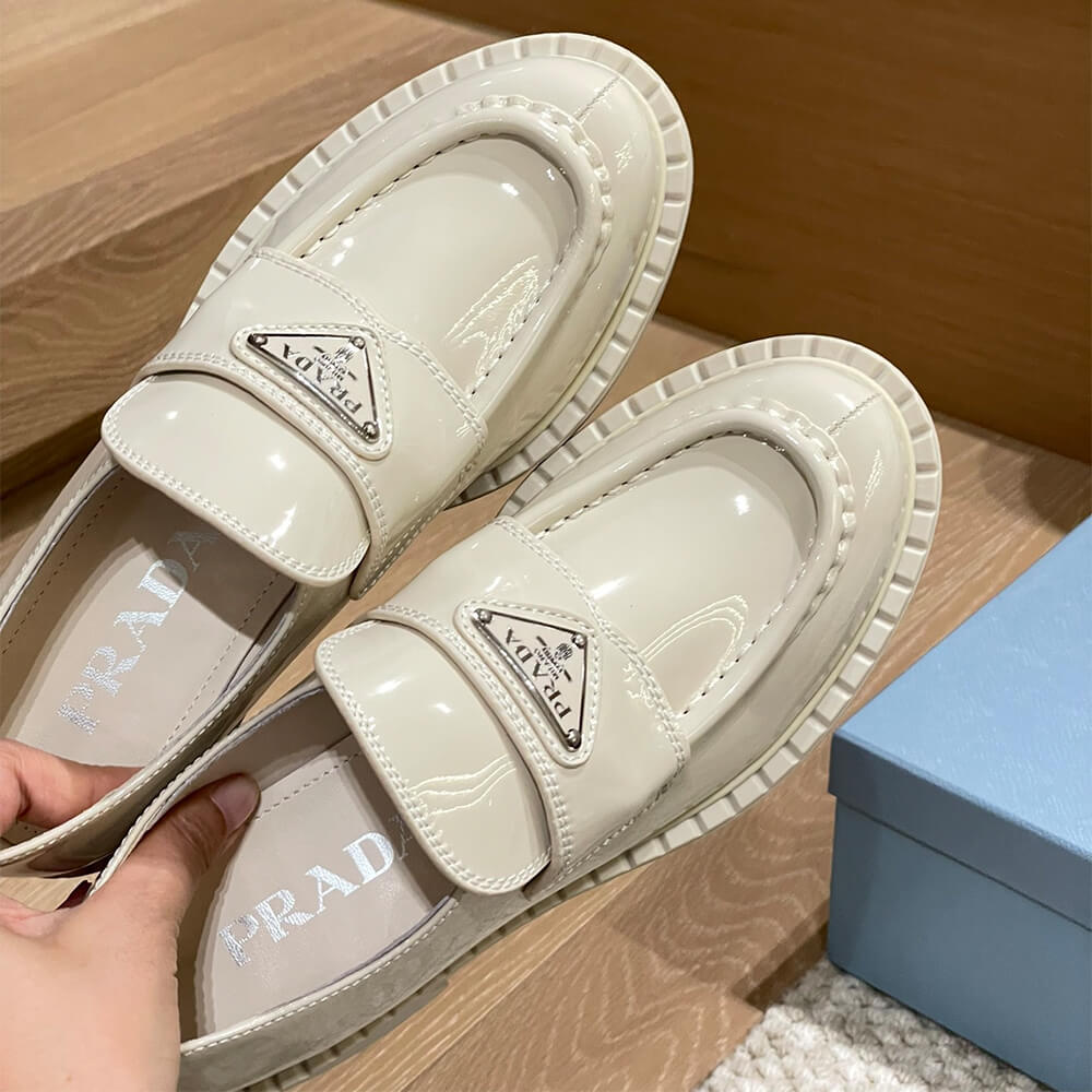 Pra*a chocolate brushed leather loafers